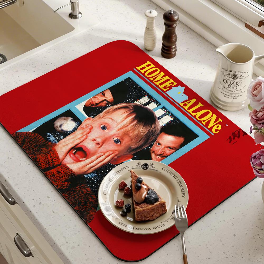 Home Alone Bathroom - レトロなホームアローン映画風フロアマット エコ珪藻土 抗菌防臭フロアマット キッチン＆バスルーム用