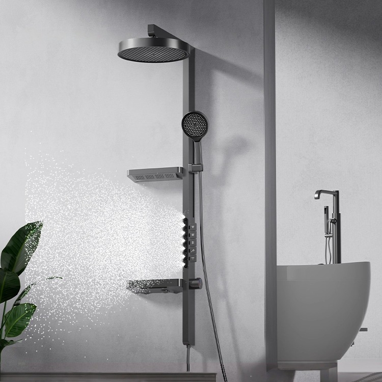 Jet Home Bathroom - レインシャワーセット、LEDデジタルディスプレイ、3モード、ウォーターフォールシャワーヘッド、ボディジェット、家庭用バスルーム設備、クローム仕上げ