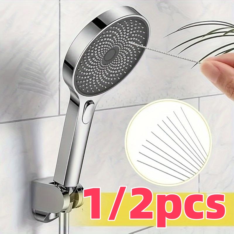 Home Bathroom Equipment - 10本のステンレス製ニードルシャワーヘッド洗浄ブラシセット、多様なサイズのシャワーヘッド、浴室アクセサリー洗浄ツールに適しています