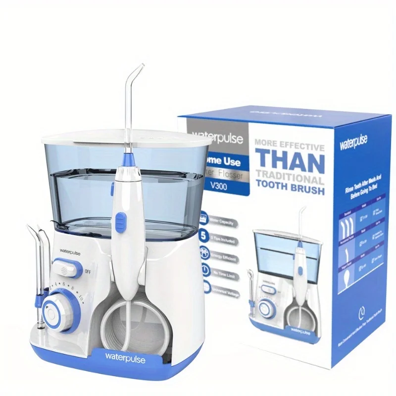 Home Bathroom Cleaning Machine - ウォーターパルス V300 電動ウォーターフロッサー高圧口腔洗浄器歯のクリーニングブレース歯茎ケア 5 ノズルポータブル