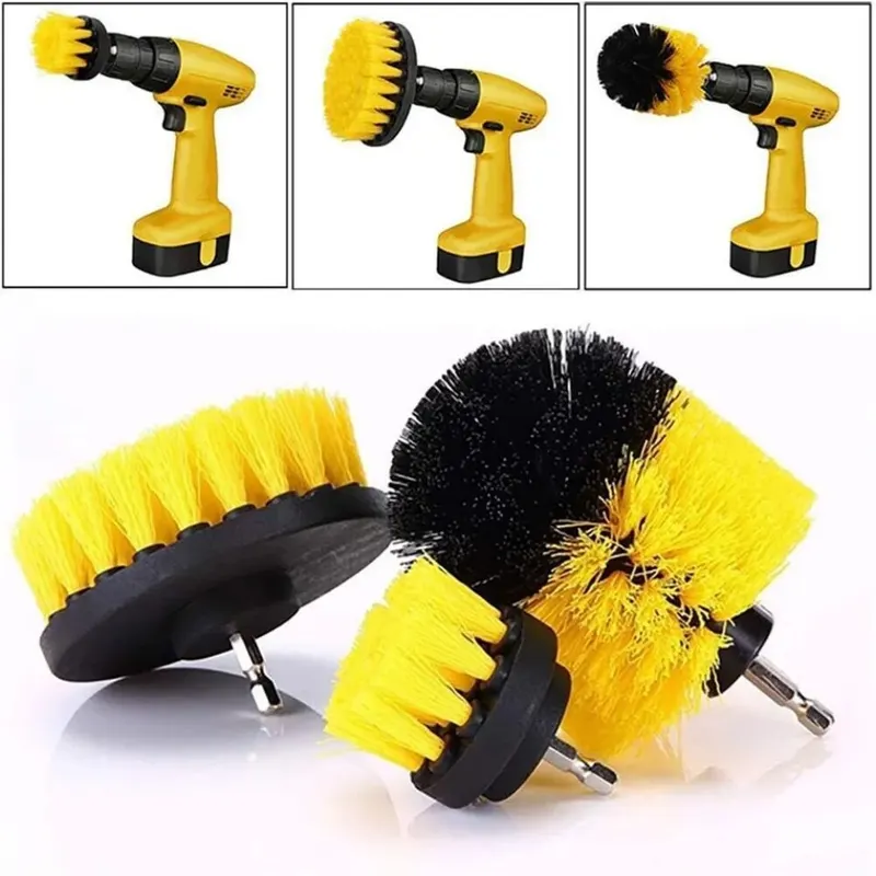 Home Bathroom Cleaning Machine - 3個/セット ドリルブラシセット パワースクラバー 洗浄ブラシツールキット グラウト、床、浴槽、シャワー、タイル、浴室、キッチンの表面用