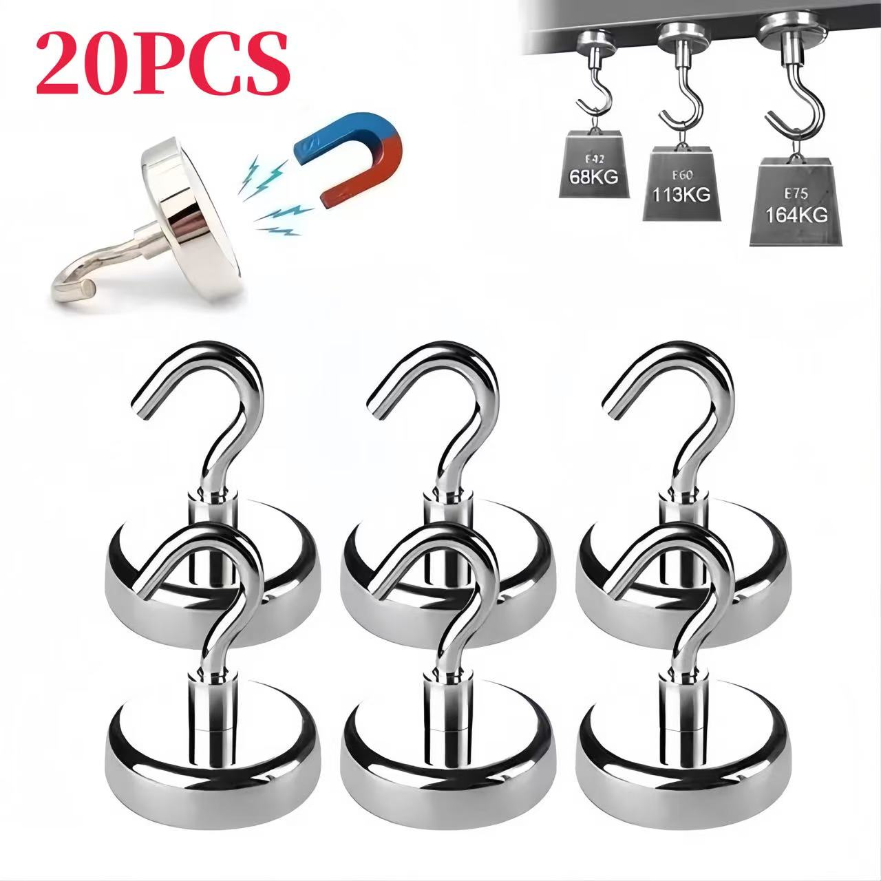 Home Bathroom Key - 1-10-20 個強力なマグネットフック多目的収納フックホームキッチンバー収納フックキー収納フック浴室ハンガー