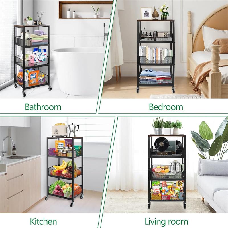 3段式ローリングユーティリティカート収納オーガナイザーラック - Home Bathroom Organizer のレビューと価格