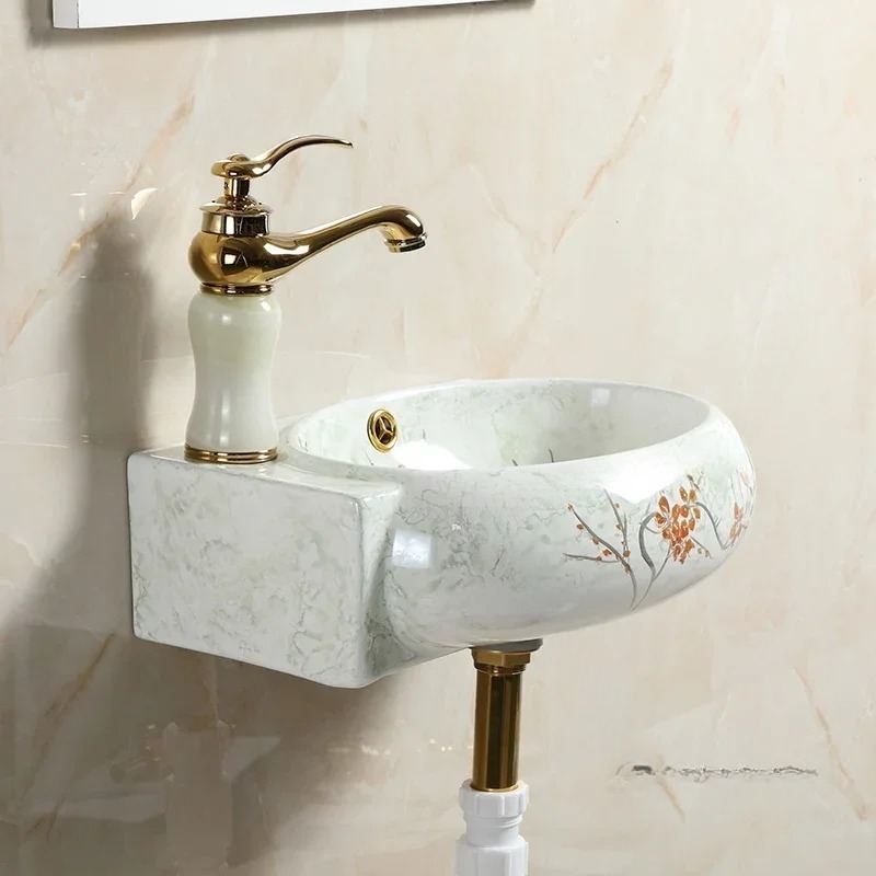 セラミック製コーナー三角形壁掛け小型洗面台 省スペース吊り下 - Home Bathroom Sink のレビューと価格