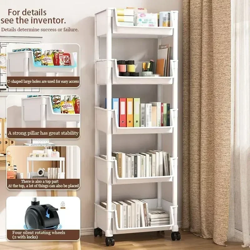 5段式ローリング収納カート（車輪付き）、プラスチック製モバイ - Home Bathroom Organizer のレビューと価格