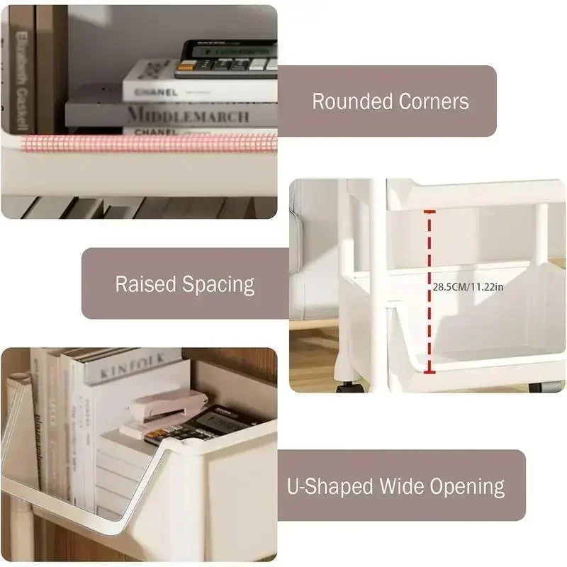 5段式ローリング収納カート（車輪付き）、プラスチック製モバイ - Home Bathroom Organizer のレビューと価格