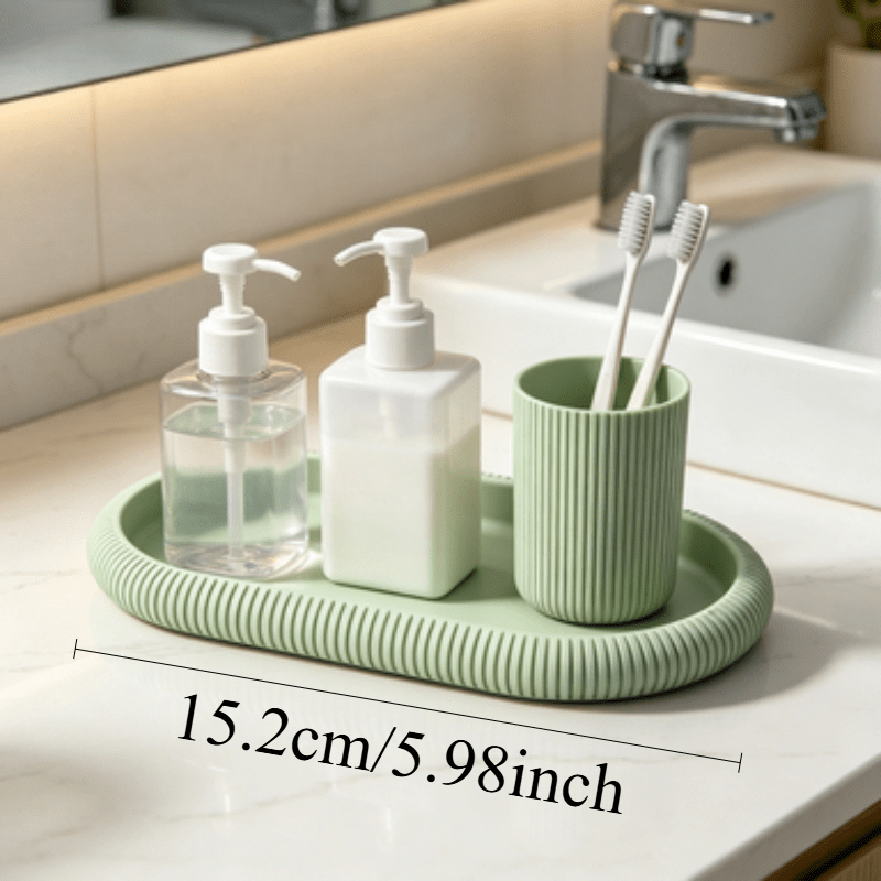 楕円形の収納トレイ装飾オーガナイザープレート滑り止めデスクト - Home Bathroom Key のレビューと価格