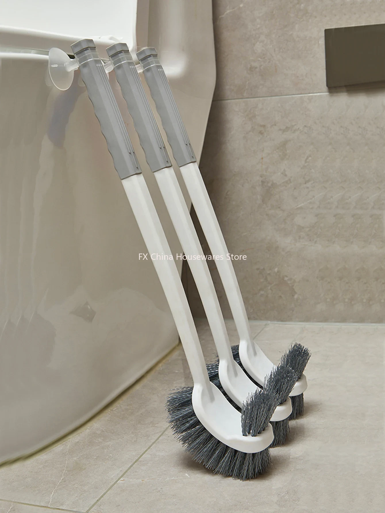 吸盤付きロングハンドルトイレブラシ、両面エルボーデザイン、死 - Toilet Brush Holder のレビューと価格