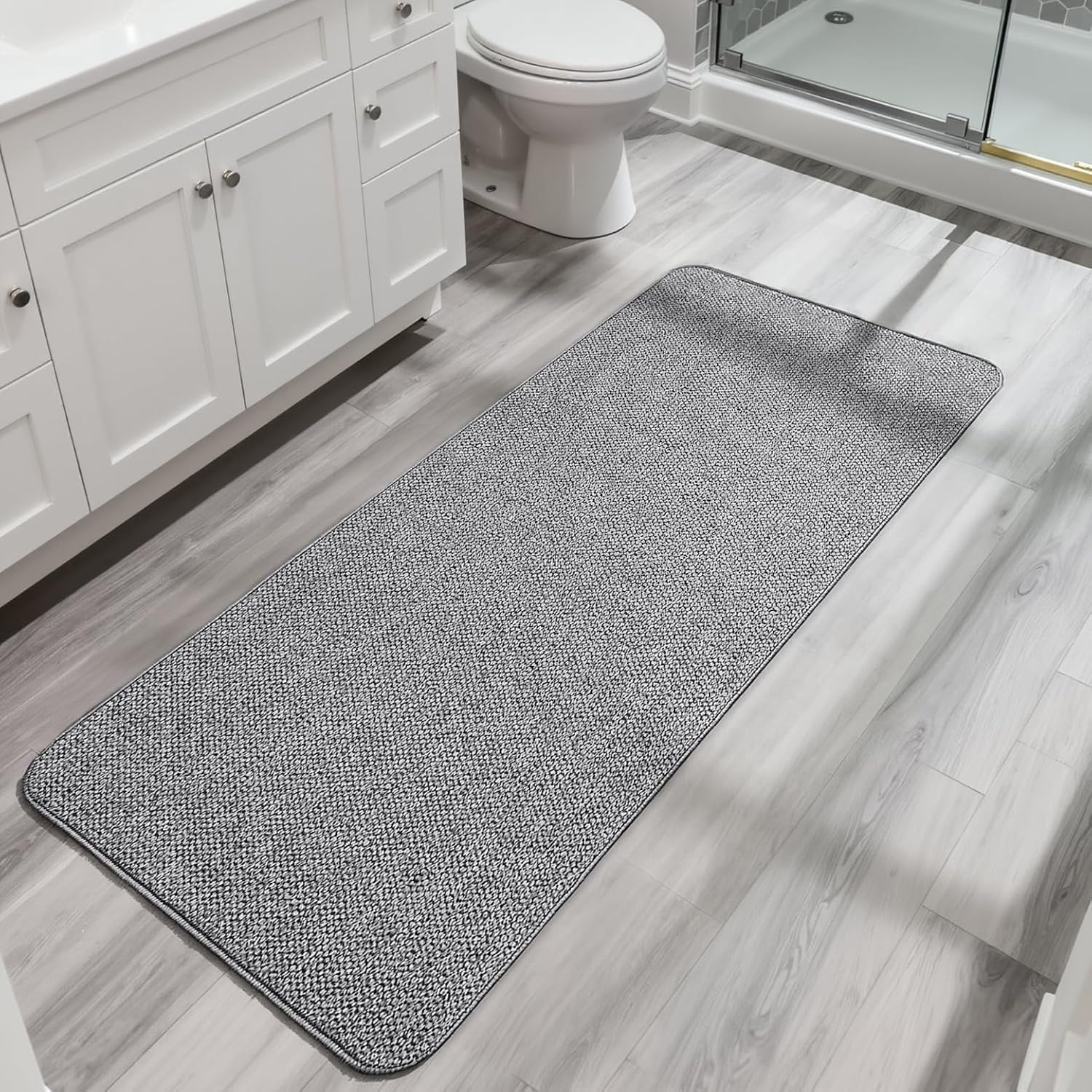 低パイル超薄型テリークロス製バスルームランナーラグ 36x7 - Home Outside Bathroom のレビューと価格
