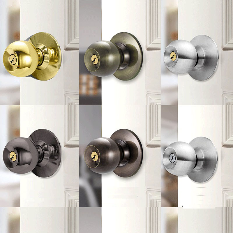 アルミ合金ラウンドドアノブ回転ロックノブセットハンドル金属ド - Home Bathroom Key のレビューと価格