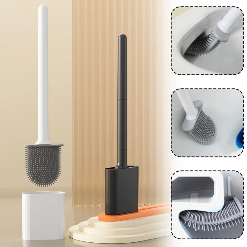 ミニシリコン製トイレブラシ（ベース付き）- 水漏れ防止、柔軟 - Toilet Brush Holder のレビューと価格