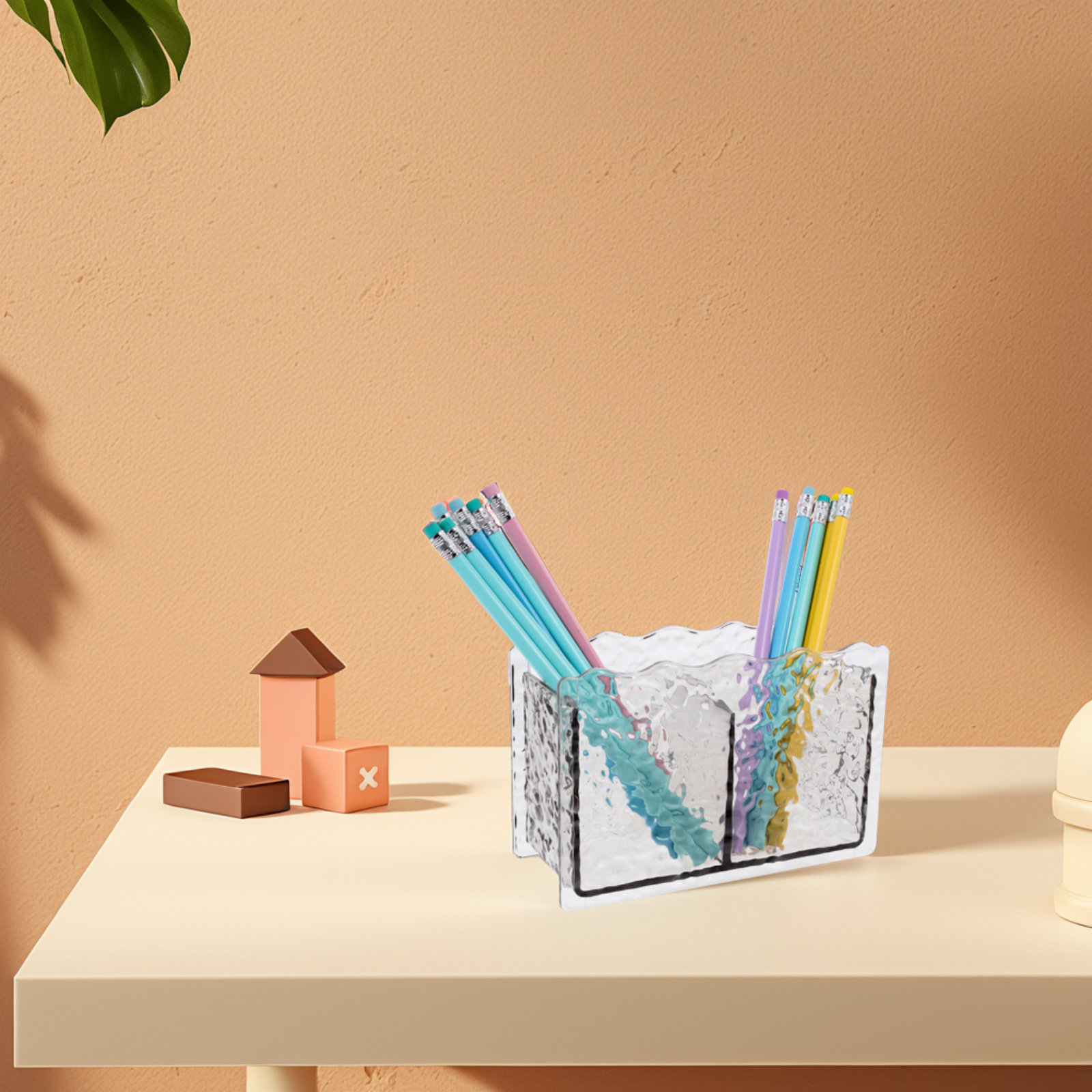 クリアデスクペンホルダー プラスチック製ペンシルオーガナイザ - Home Bathroom Organizer のレビューと価格