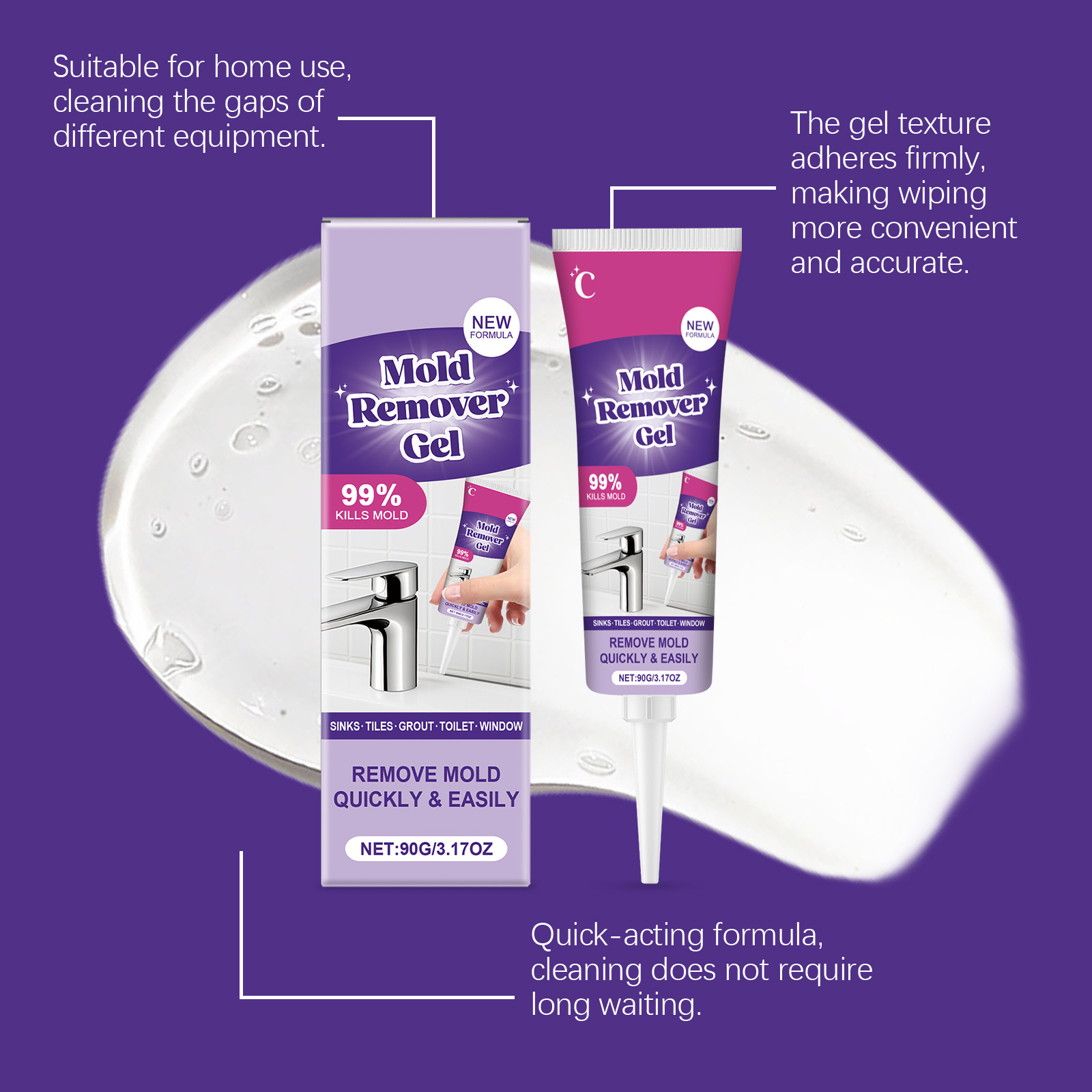 強力な家庭用洗剤ジェル壁タイル目地シーラント浴室キッチンシン - Home Bathroom Cleaning Solution のレビューと価格