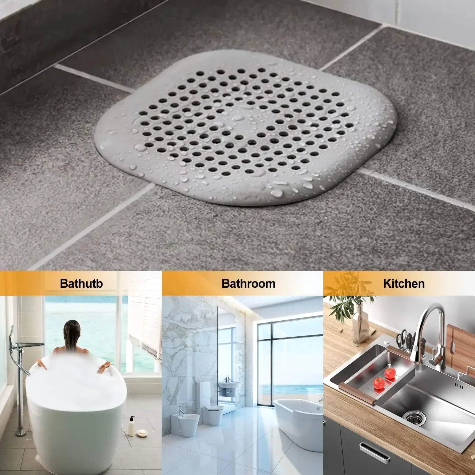 プラグストッパーキッチン下水道シリコーン浴室床浴槽水フィルタ - Home Bathroom Sink のレビューと価格