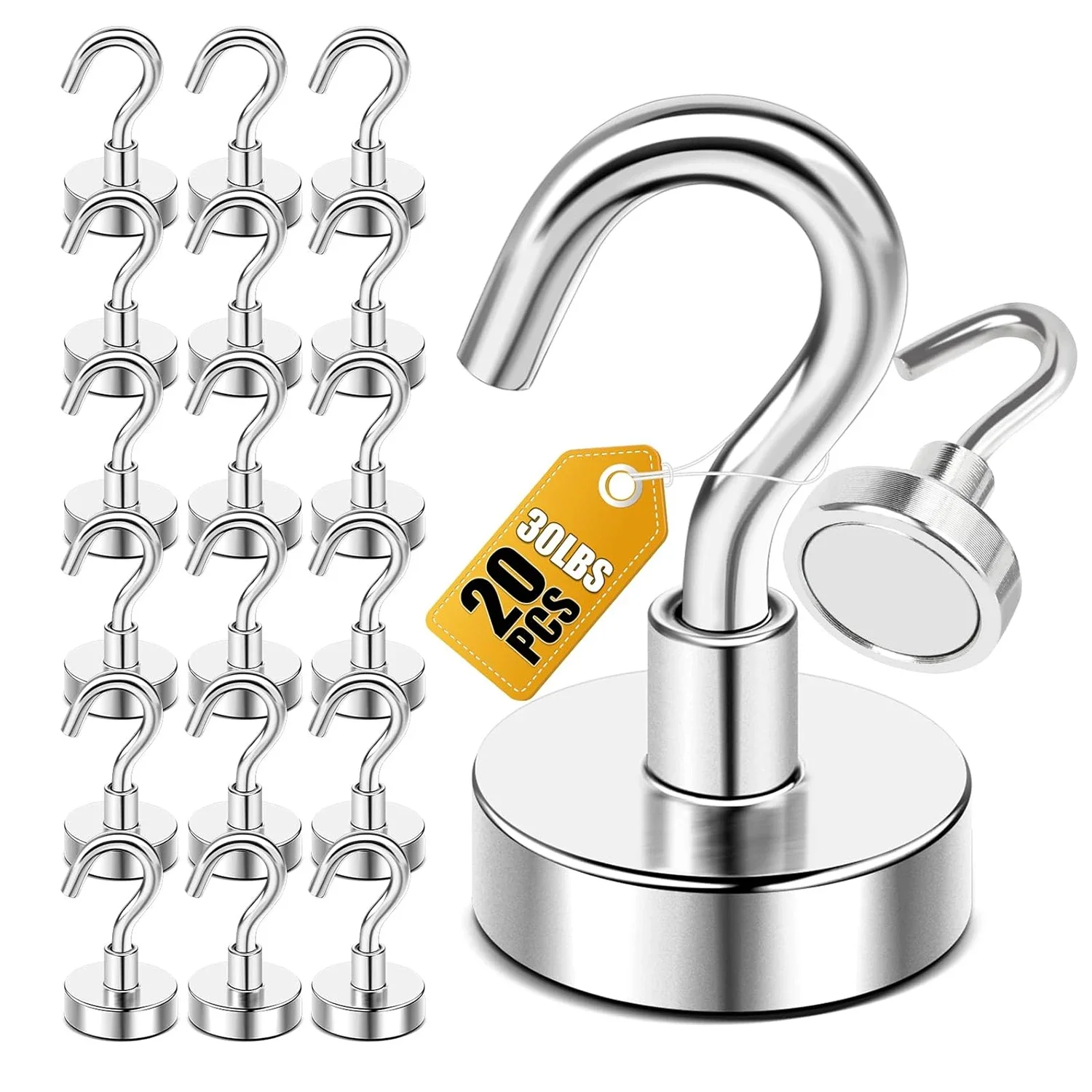20 個金属強力な磁気フック壁掛けヘビーデューティ磁気フック - Home Bathroom Key のレビューと価格