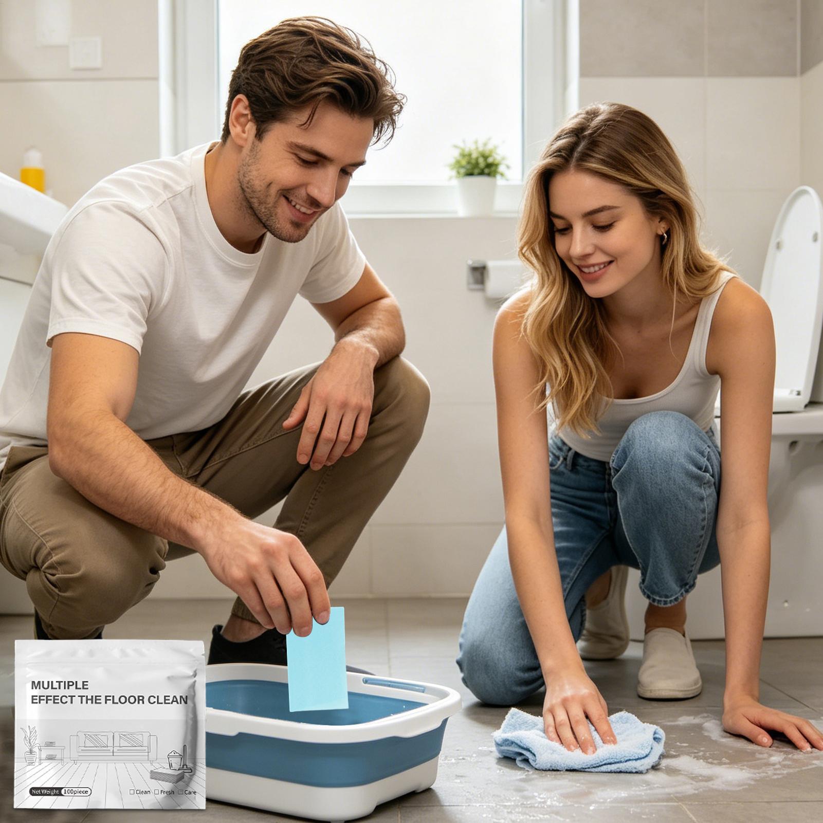 100カウント多目的強力タブレット、堅木床用クリーナーモップ - Home Bathroom Cleaning Solution のレビューと価格