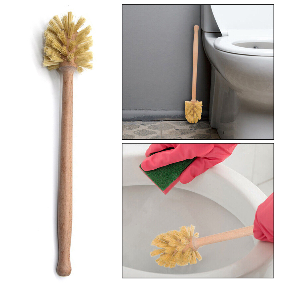 1PC 木製トイレブラシロングハンドルソフトヘアクリーニング - Toilet Brush Holder のレビューと価格