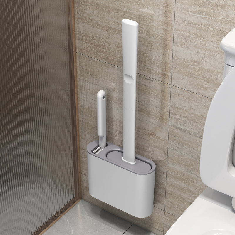 壁掛けトイレブラシ ホルダー付き 長柄シリコントイレブラシ  - Toilet Brush Holder のレビューと価格