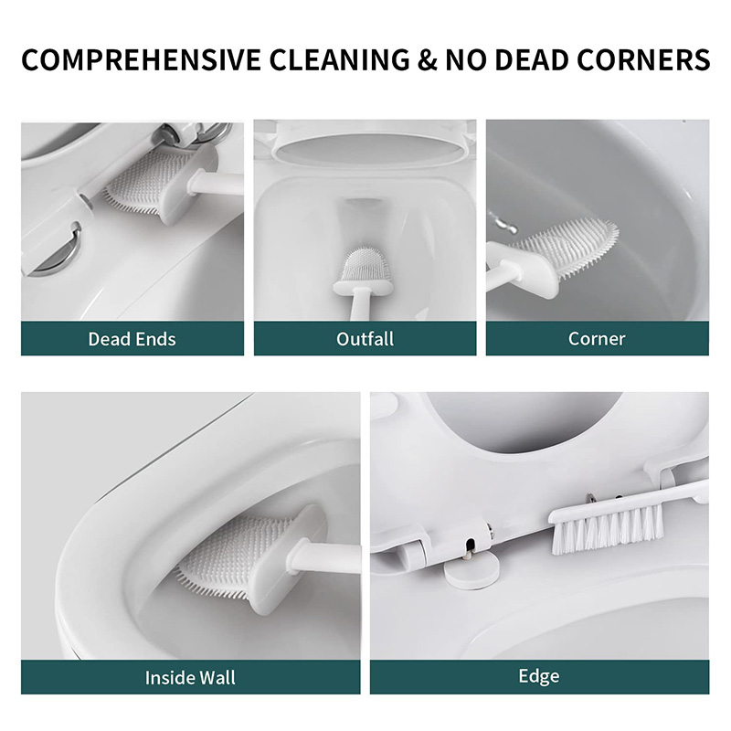 壁掛けトイレブラシ ホルダー付き 長柄シリコントイレブラシ  - Toilet Brush Holder のレビューと価格