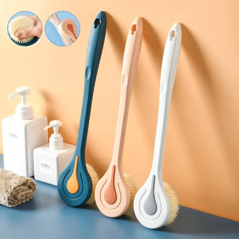 1PC ロングハンドルソフトヘアバスブラシ - バックボール - Home Bathroom Cleaning Machine のレビューと価格