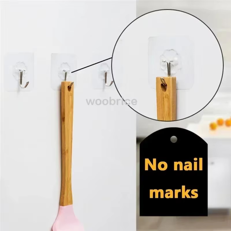透明ステンレス強力粘着壁フック 多目的タオル衣類キー収納吊り - Home Bathroom Key のレビューと価格