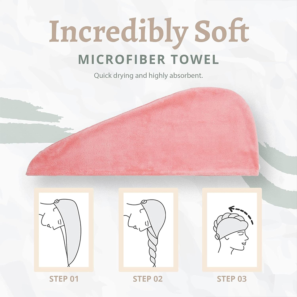 1PC コーラルフリースヘアタオルラップ女性速乾性ヘア乾燥キ - Home Bathroom Equipment のレビューと価格