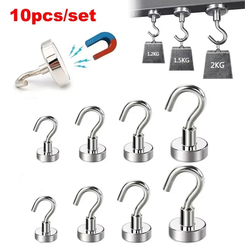10 個の強力なマグネットフック多目的収納フックホームキッチ - Home Bathroom Key のレビューと価格