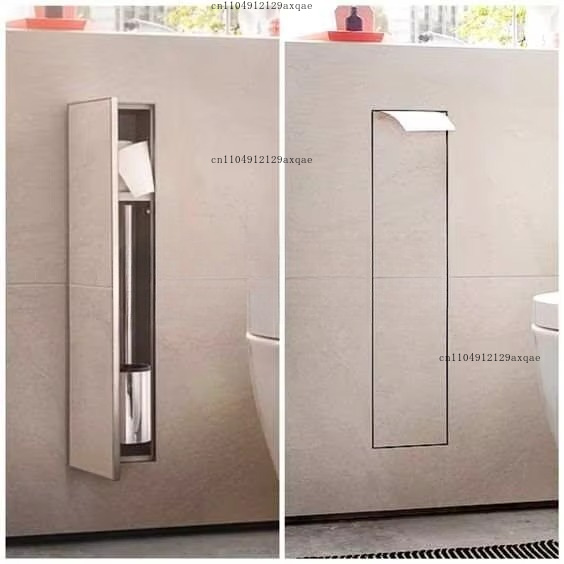 304ステンレス鋼埋め込み式壁紙トイレットペーパー衛生ブラシ - Toilet Brush Holder のレビューと価格