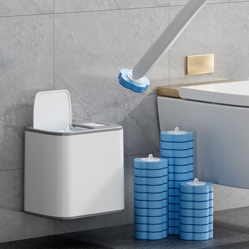 使い捨て壁掛け式トイレブラシ,長い柄,交換可能なクリーニング - Toilet Brush Holder のレビューと価格