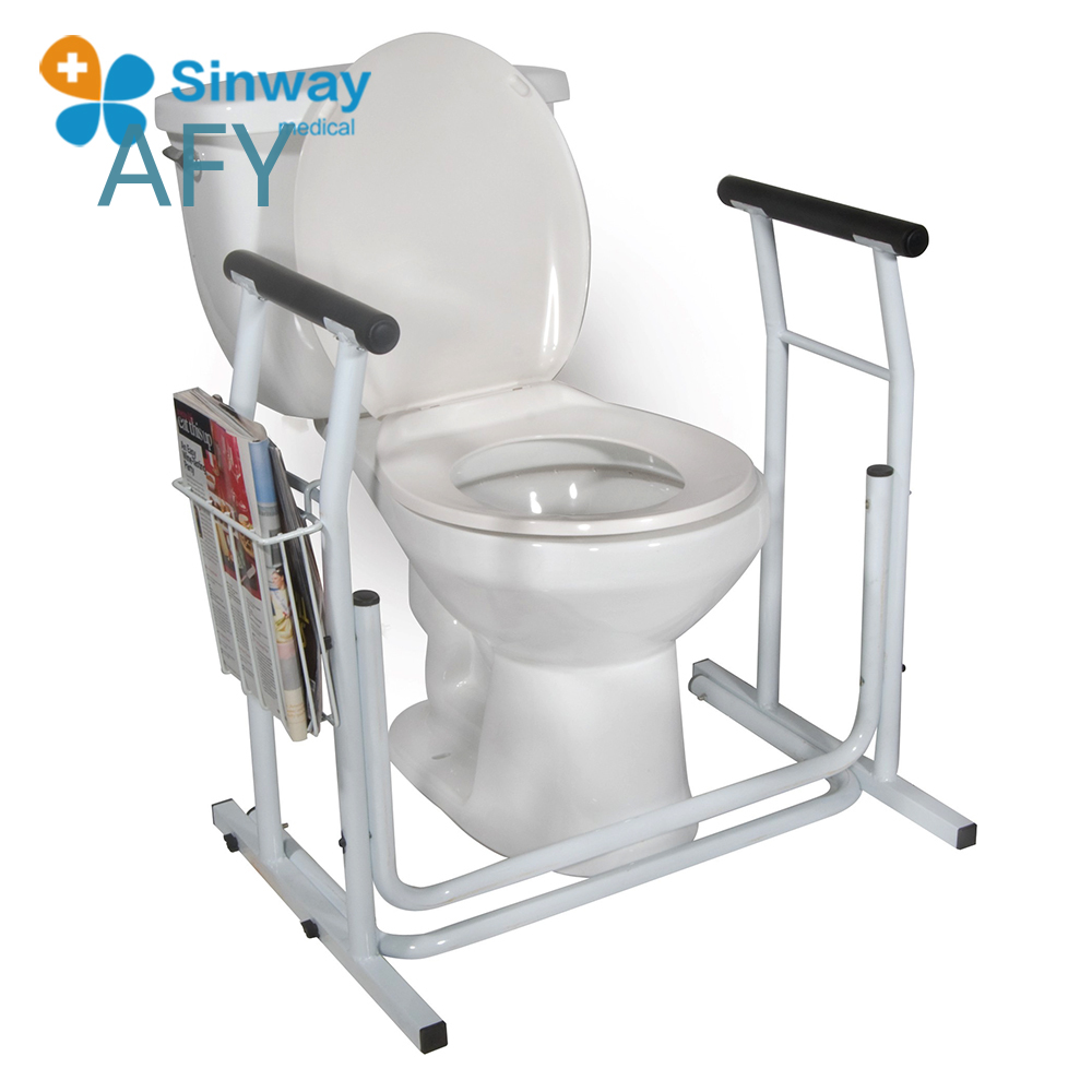 高齢者・障害者向け、自立式便座付き便器フレーム、安全柵付き、 - Home Alone Bathroom のレビューと価格