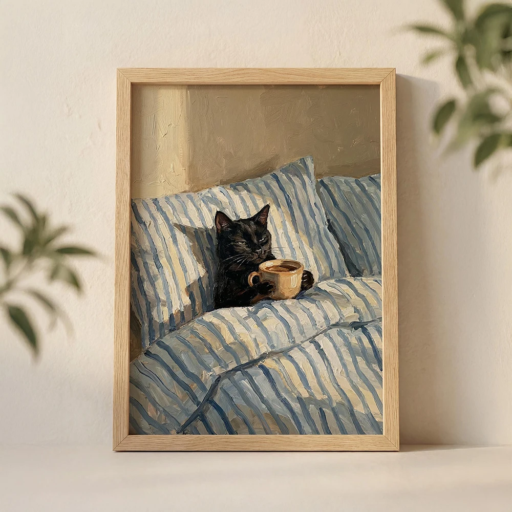 グラフィティ黒猫プリントストリートアート面白い寝そべりワイン - Home Bathroom Wall Art のレビューと価格