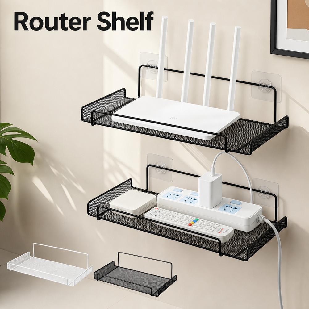 ステンレス製壁掛けルーターシェルフ 穴あけ不要 WiFi収納 - Home Bathroom Organizer のレビューと価格