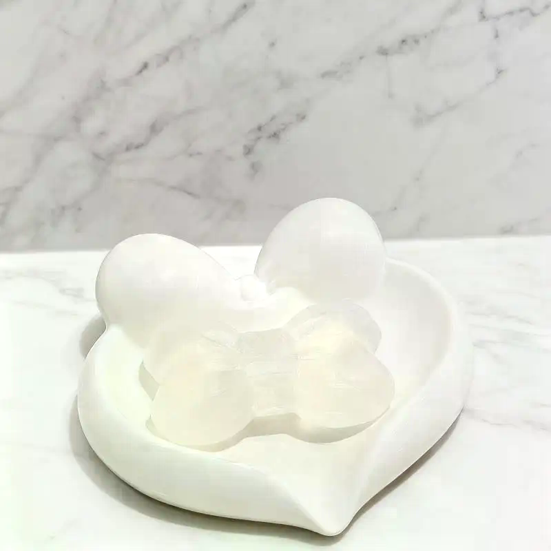 かわいいリボンとハート型のセラミック製ソープディッシュ、水切 - Home Bathroom Sink のレビューと価格