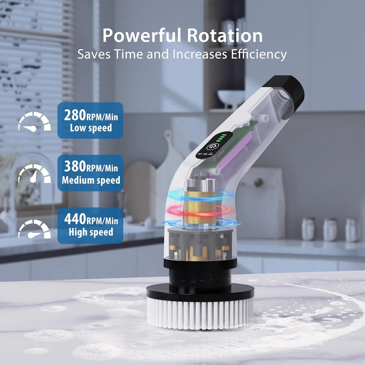 強力なコードレス電動スピンスクラバー、多目的クリーニングブラ - Home Bathroom Cleaning Machine のレビューと価格