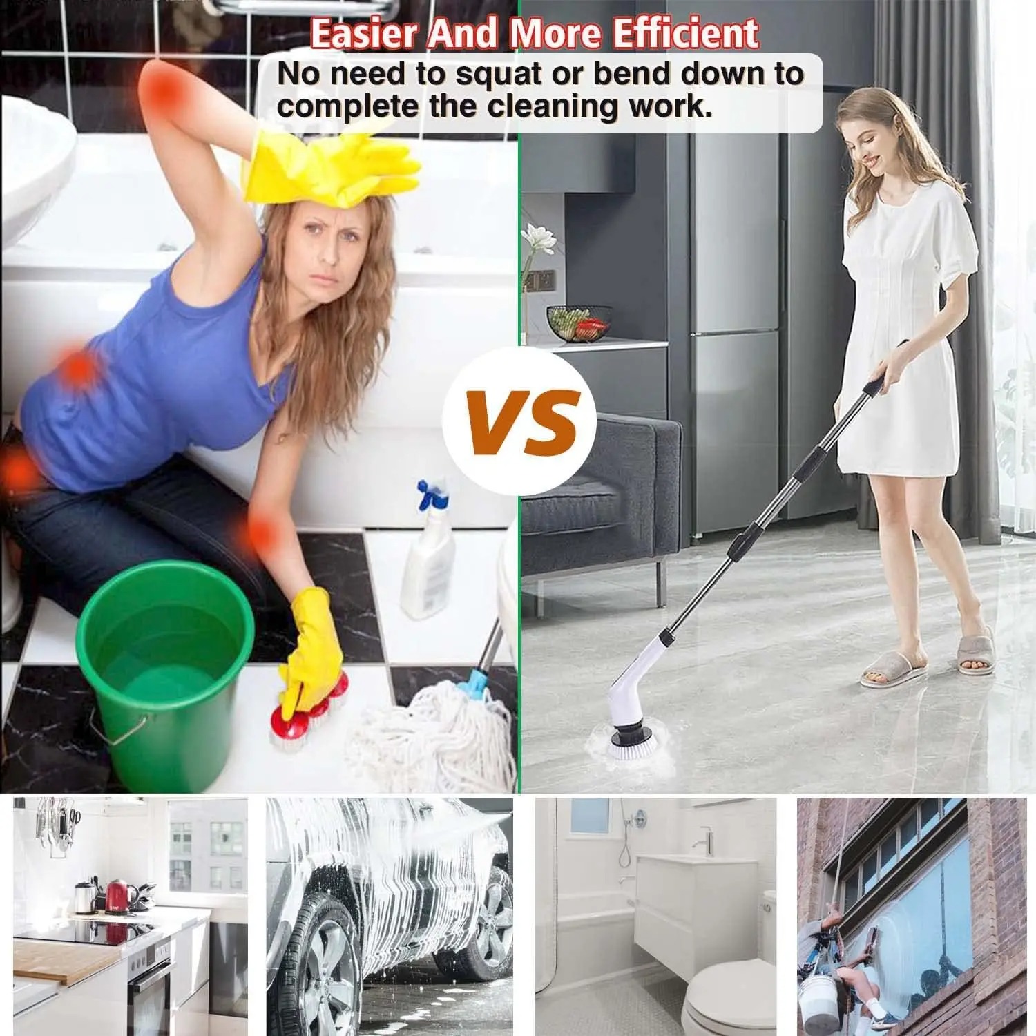 強力なコードレス電動スピンスクラバー、多目的クリーニングブラ - Home Bathroom Cleaning Machine のレビューと価格