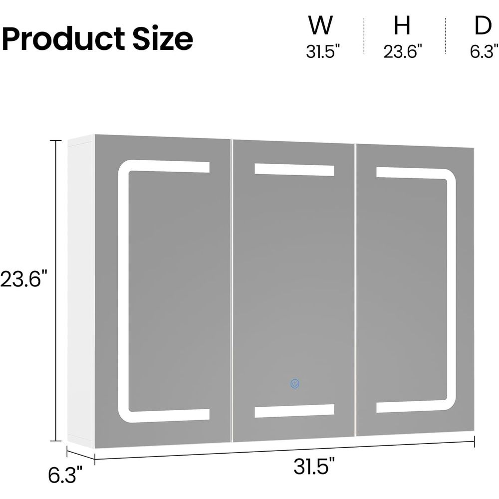 鏡付き薬棚オーガナイザー、照明付き収納付き浴室薬棚、LEDラ - Home Bathroom Organizer のレビューと価格