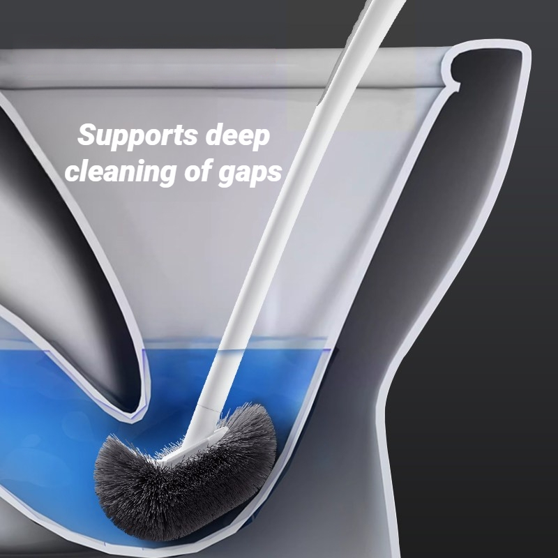 壁掛け式ロングハンドルPPトイレブラシ半球溝デザイン死角なし - Toilet Brush Holder のレビューと価格