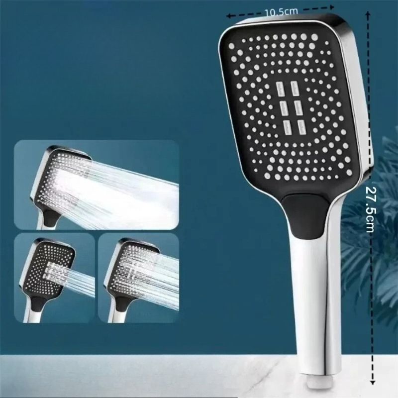 調整可能な3モード高圧シャワーヘッド大流量節水レインフォール - Home Bathroom Equipment のレビューと価格