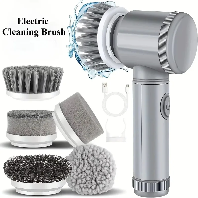 新しいコードレススピンスクラバー、電動充電式、5 in 1ブ - Home Bathroom Cleaning Machine のレビューと価格