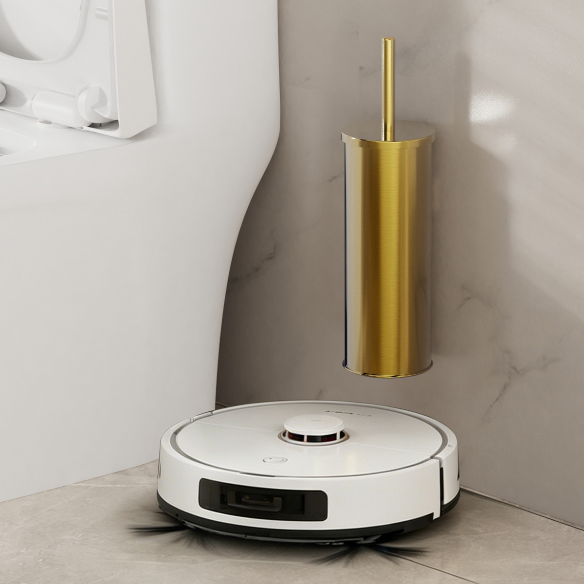 1セット壁掛けシャンパンゴールドステンレス鋼トイレブラシセッ - Toilet Brush Holder のレビューと価格