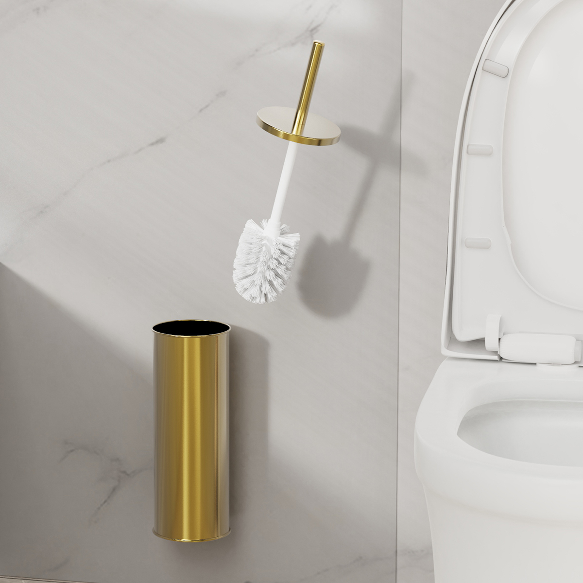 1セット壁掛けシャンパンゴールドステンレス鋼トイレブラシセッ - Toilet Brush Holder のレビューと価格