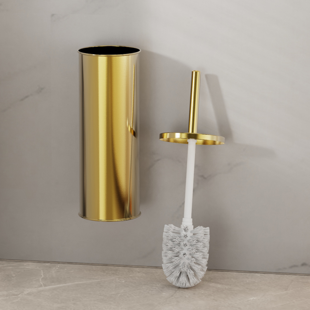 1セット壁掛けシャンパンゴールドステンレス鋼トイレブラシセッ - Toilet Brush Holder のレビューと価格
